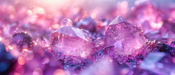 Macro of a crystal quartz, showcasing the natural beauty and intricate patterns of precious...