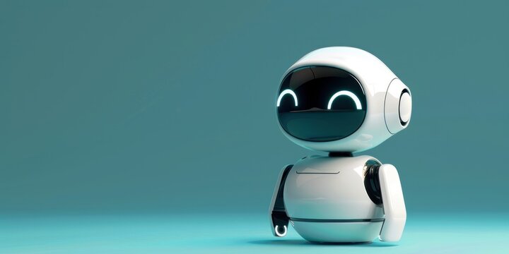 Cute 3d robot with copy space 