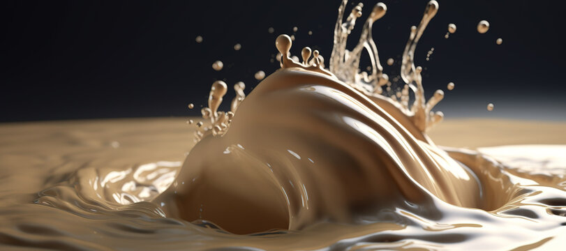 Splash Of Thick Chocolate Vanilla Milk, Liquid, Sweet, Wave 17