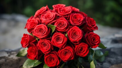 Obraz premium Colorful flower bouquet from red roses isolated on white background. Closeup