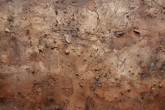 Processed collage old dry brown clay surface texture. Background for banner, backdrop or texture