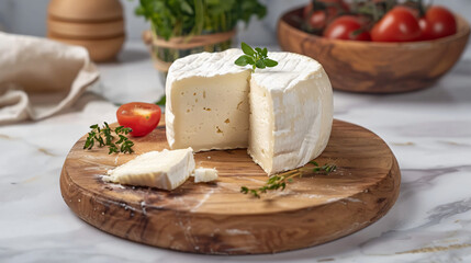 Soft cheese with white mold