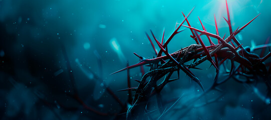 Crown of thorns. Lent Season, Holy Week, Good Friday concepts