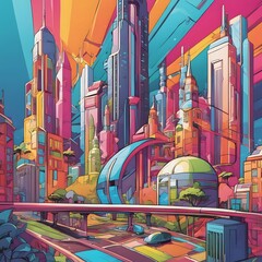 Colorful city background.