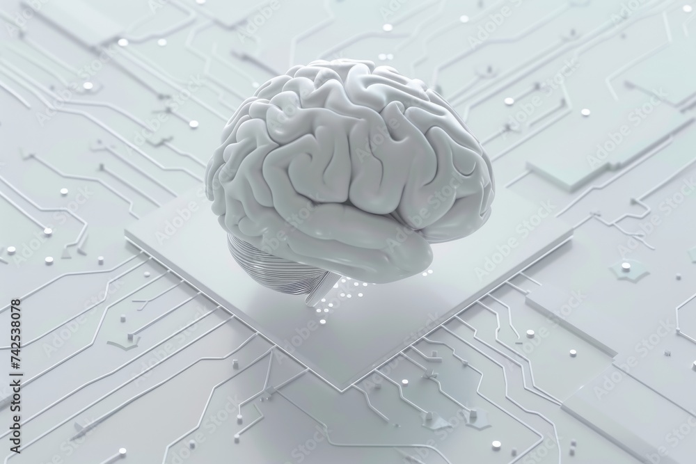 Poster ai brain chip mental. artificial intelligence position mind quantum resistant post quantum communica