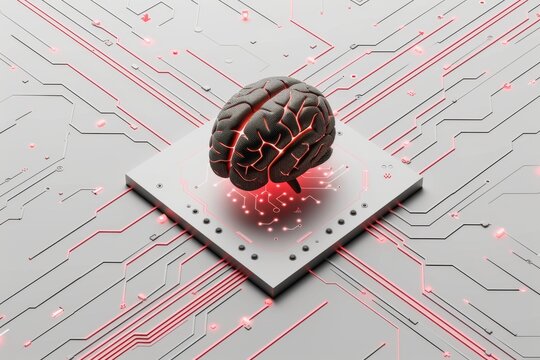AI Brain Chip thread. Artificial Intelligence error mind axon injury axon. Semiconductor iconography trend circuit board complementary metal oxide semiconductor