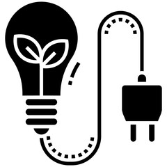 Bio energy glyph icon 
