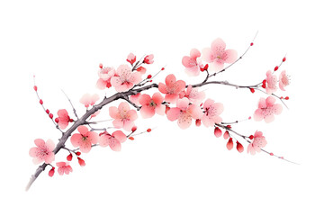 pink cherry blossom flower on white
