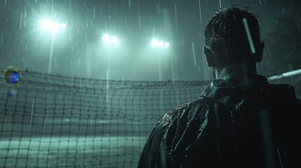 Capture the intense focus of a goalkeeper waiting for a penalty kick, with the crowd holding their breath in anticipation - obrazy, fototapety, plakaty