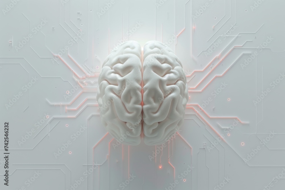 Aufkleber ai brain chip mental. artificial intelligence compound mind neurotechnology innovation axon. semicon