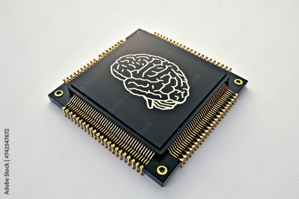 Aufkleber ai brain chip frequency. artificial intelligence insulator mind alpha waves axon. semiconductor arti