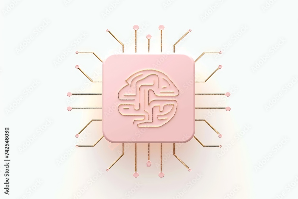 Aufkleber ai brain chip carbon. artificial intelligence metrics mind x ray computed tomography axon. semicondu