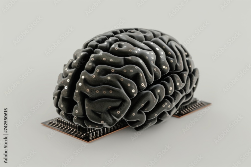 Poster ai brain chip internet. artificial intelligence transcranial mind magnetic resonance imaging axon. s