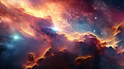 Fototapeta premium Hubble-Inspired Nebula: Ultra HD Artistry