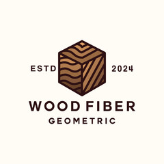 Fiber Wood Logo Monoline Vector, Texture Icon Symbol, Pattern Creative Vintage Graphic Design