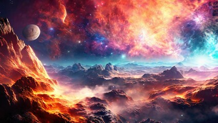 Fototapeta premium Hubble-Inspired Nebula: Ultra HD Artistry