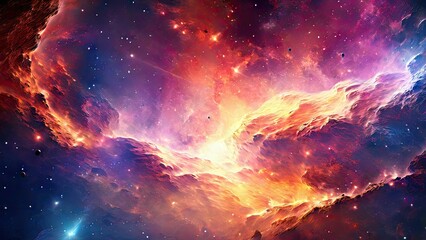 Hubble-Inspired Nebula: Ultra HD Artistry - obrazy, fototapety, plakaty