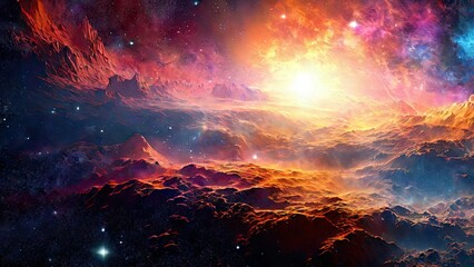 Fototapeta premium Hubble-Inspired Nebula: Ultra HD Artistry