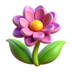 Naklejka premium 3d cartoon illustration of a flower