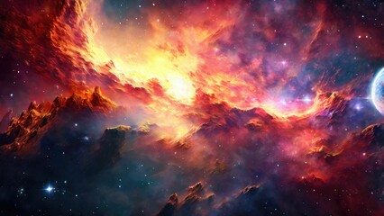 Obraz premium Hubble-Inspired Nebula: Ultra HD Artistry