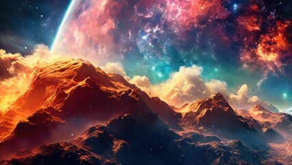 Fototapeta premium Hubble-Inspired Nebula: Ultra HD Artistry