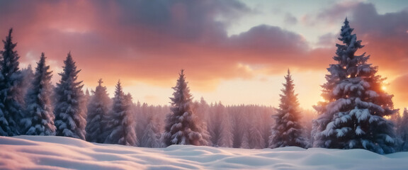 Fototapeta na wymiar Suggestioni Invernali- Paesaggio di Natura Incontaminata sotto un Cielo Infuocato al Tramonto