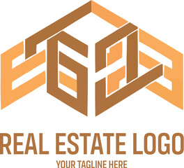Free vector modern emblem logo design for real estate.