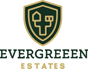 Free vector modern emblem logo design for real estate.