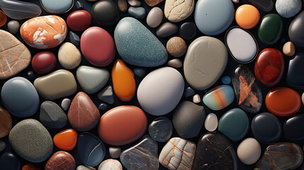 Different types and arrangements of stones as background element Ai Generative