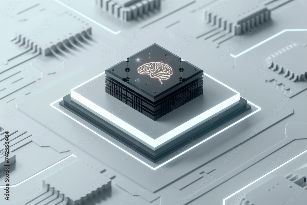 Poster ai brain chip privacy. artificial intelligence public mind agile methodology axon. semiconductor neo