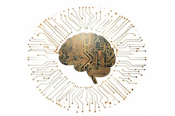 AI Brain Chip big. Artificial Intelligence management mind nanomanipulators axon. Semiconductor bipolar junction transistor circuit board cognitive functioning
