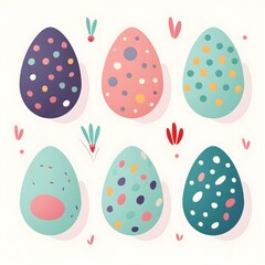 Light color easter egg icon set 