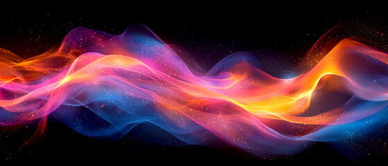 A vivid serenade of colors ripples through the darkness, painting the silence with light