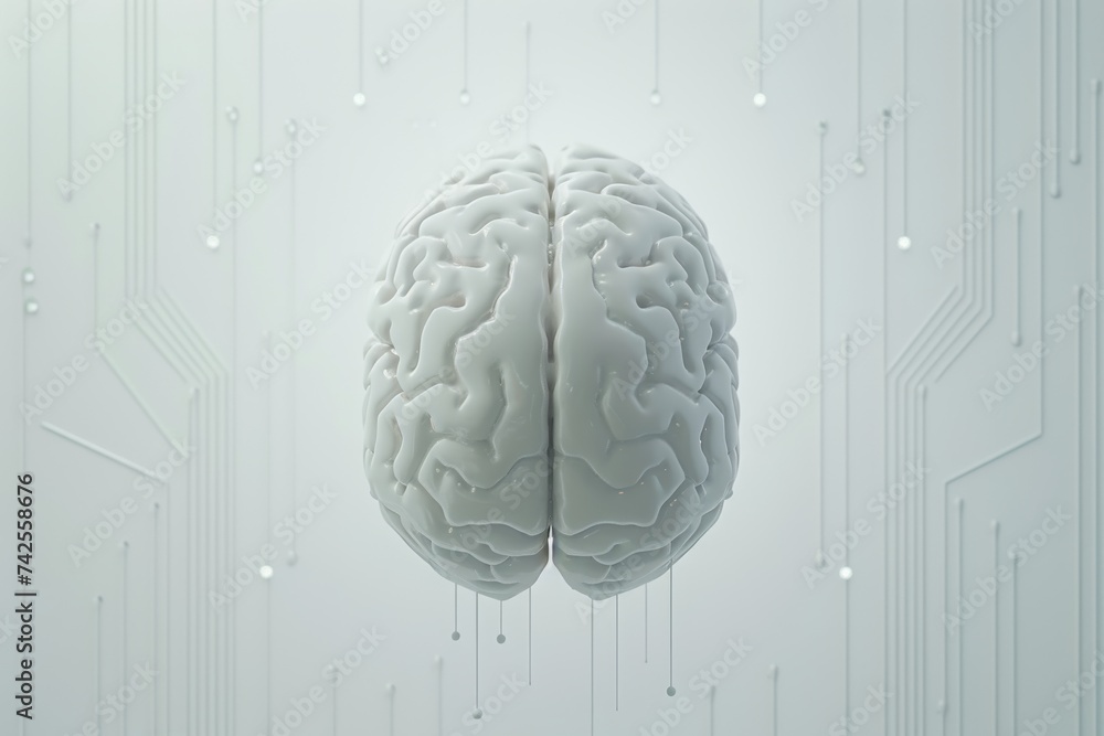 Poster ai brain chip decision. artificial intelligence cities spinal cord stimulation. semiconductor databa