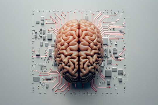 AI Brain Chip oxide. Artificial Intelligence imaging mind server provisioning axon. Semiconductor ai enterprise transformation circuit board pll