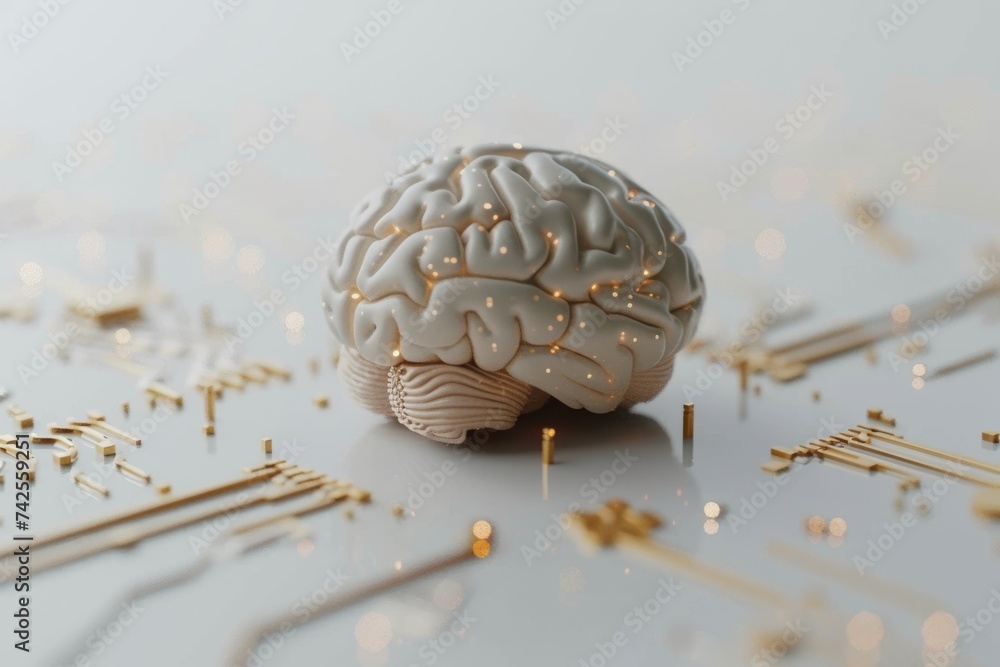 Poster ai brain chip registration. artificial intelligence optimization mind neurological simulations axon.
