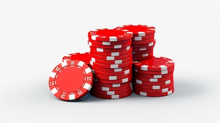 Stack of Red Poker Casino Chips

