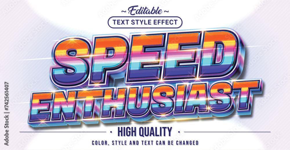 Aufkleber Editable text style effect - Speed Enthusiast text style theme.