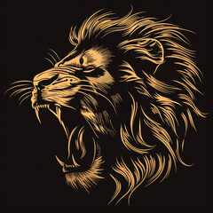 A powerful lion icon of strength.