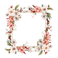 watercolor painting flower frame element