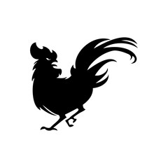 chicken roaster silhouette logo design, roaster vector clipart black color.
