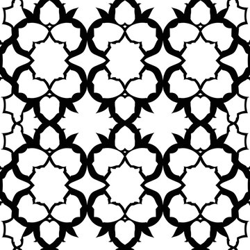 black and white tessellated arabesc pattern