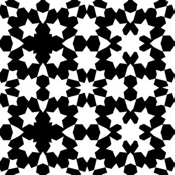 black and white tessellated arabesc pattern