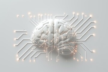 AI Brain Chip platform. Artificial Intelligence brain human signal conditioning circuits mind circuit board. Neuronal network divide and conquer smart computer processor memory - obrazy, fototapety, plakaty