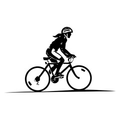 man riding bicycle with baby in child seat silhouette