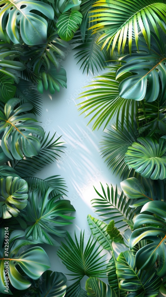 Wall mural Tropical Leaves Background - Wall murals