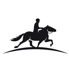 Horse riding silhouette vector illustration