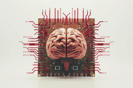 AI Brain Chip disease. Artificial Intelligence quantum mind silicon carbide semiconductors axon. Semiconductor quantitative ct circuit board memory disorders