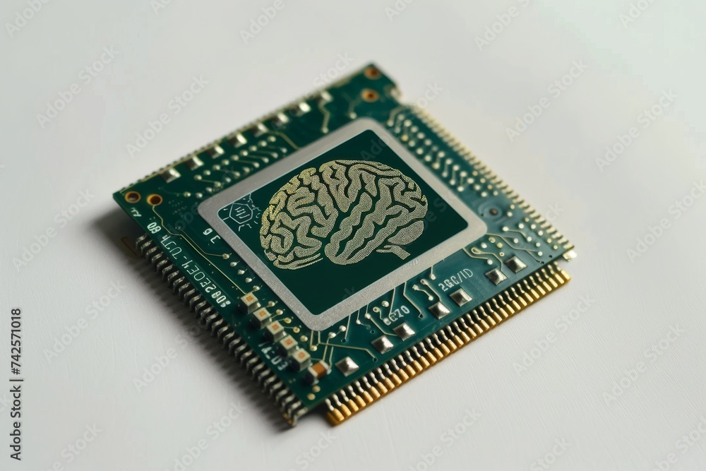 Poster ai brain chip in. artificial intelligence semiconductor mind it security axon. semiconductor healtht