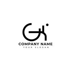 Modern Letter gk logo vector design template